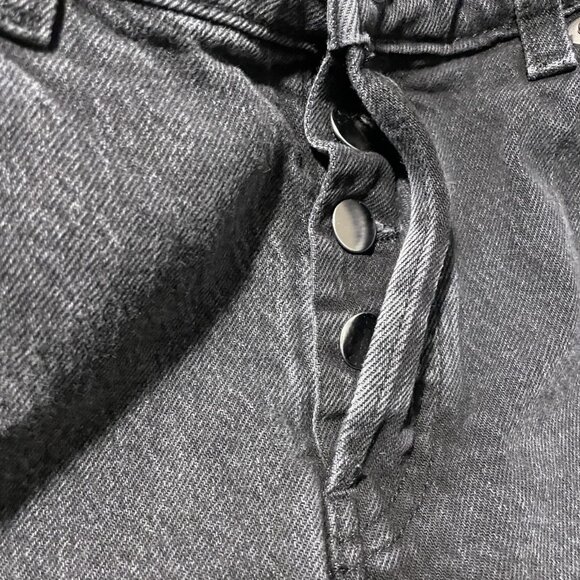 H&M Jeans Womens 10 Flare Leg Charcoal Black Button Fly High Rise Pants Casual - Picture 5 of 8